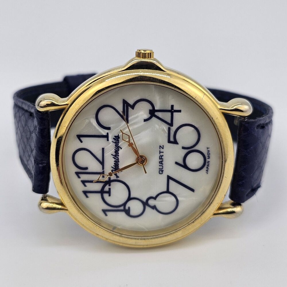 Afterthoughts Women's Watch 42MM‎ MOP Dial Purple Leather Bands New Battery